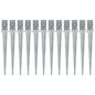 vidaXL Piquets au sol 12 pcs Argenté 8x8x76 cm Acier galvanisé