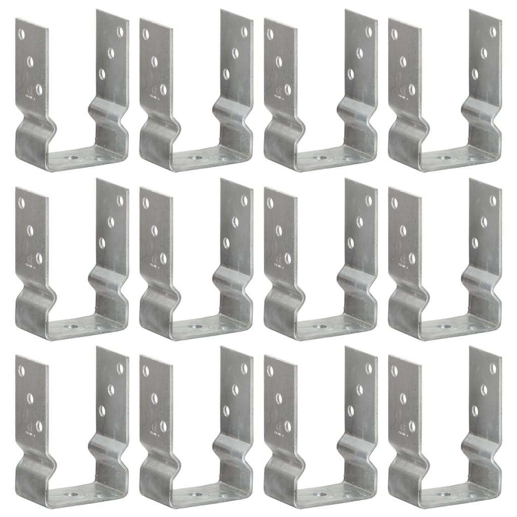 vidaXL Piquets de clôture 12 pcs argenté 9x6x15 cm acier galvanisé