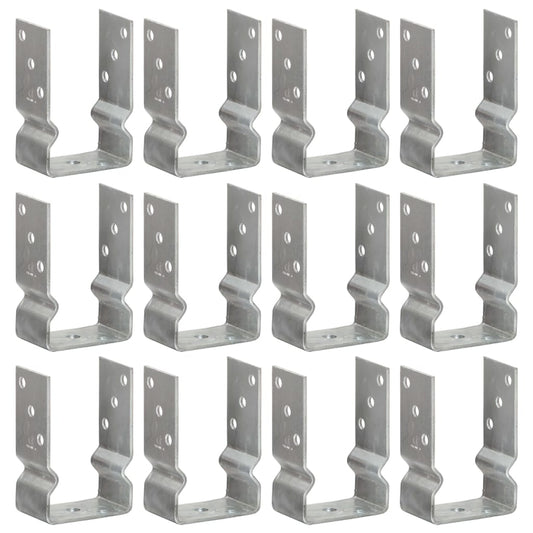 vidaXL Piquets de clôture 12 pcs argenté 9x6x15 cm acier galvanisé