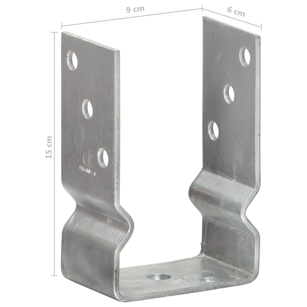 vidaXL Piquets de clôture 12 pcs argenté 9x6x15 cm acier galvanisé