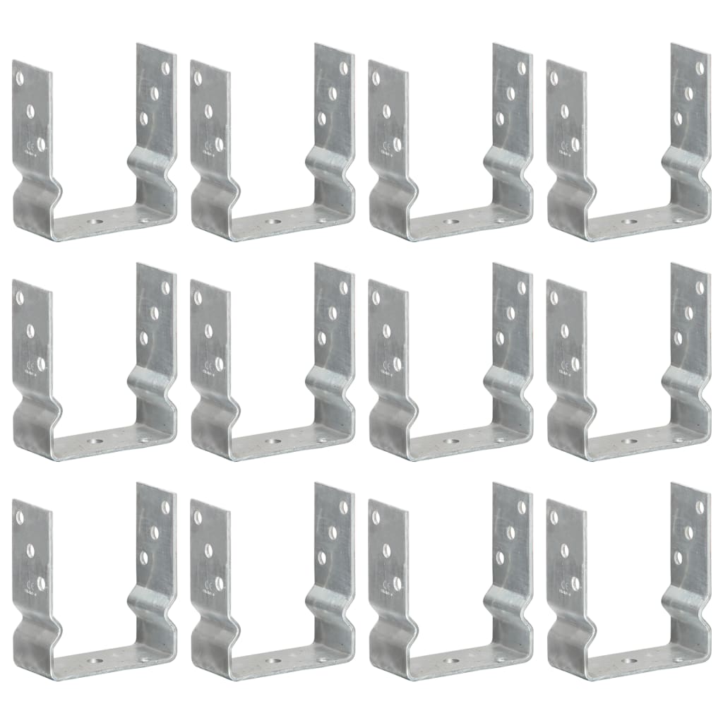 vidaXL Piquets de clôture 12 pcs argenté 12x6x15 cm acier galvanisé