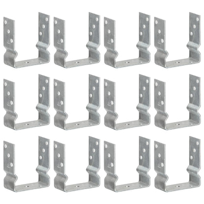 vidaXL Piquets de clôture 12 pcs argenté 12x6x15 cm acier galvanisé