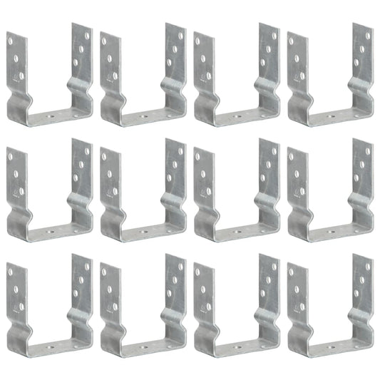 vidaXL Piquets de clôture 12 pcs argenté 12x6x15 cm acier galvanisé