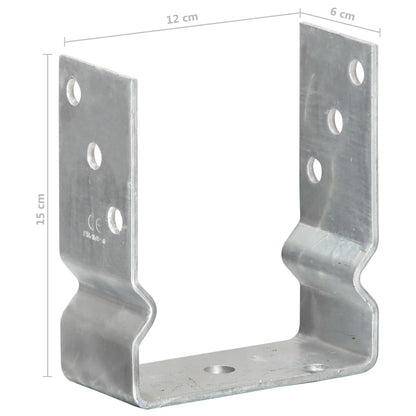 vidaXL Piquets de clôture 12 pcs argenté 12x6x15 cm acier galvanisé