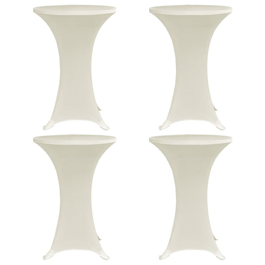 vidaXL Housses élastiques de table Ø 80 cm Crème 4 pcs
