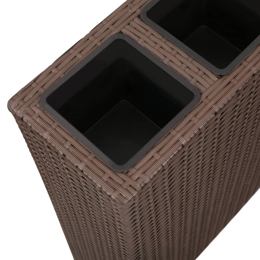 vidaXL Lits surélevés de jardin et 4 pots 2 pcs Résine tressée Marron