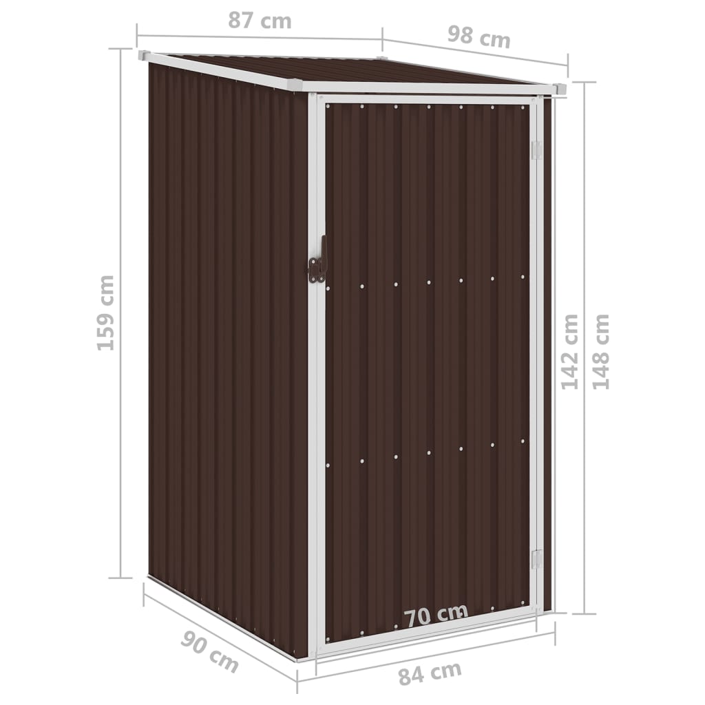 vidaXL Abri de jardin Marrron 87x98x159 cm Acier galvanisé