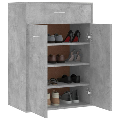 vidaXL Armoire à chaussures Gris béton 60x35x84 cm Aggloméré