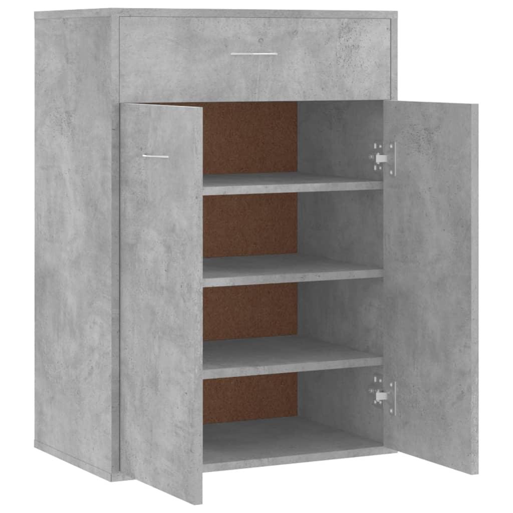 vidaXL Armoire à chaussures Gris béton 60x35x84 cm Aggloméré