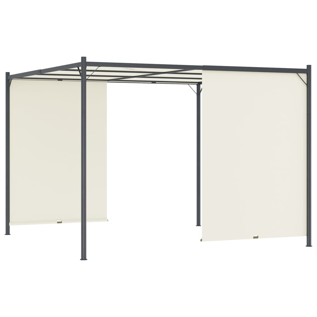 vidaXL Pergola avec toit réglable Crème Blanc 3x3 m Acier