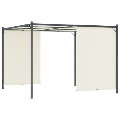 vidaXL Pergola avec toit réglable Crème Blanc 3x3 m Acier