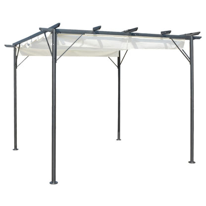 vidaXL Pergola avec toit rétractable Blanc crème 3 x 3 m Acier