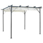 vidaXL Pergola avec toit rétractable Blanc crème 3 x 3 m Acier