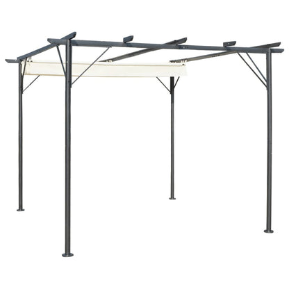 vidaXL Pergola avec toit rétractable Blanc crème 3 x 3 m Acier