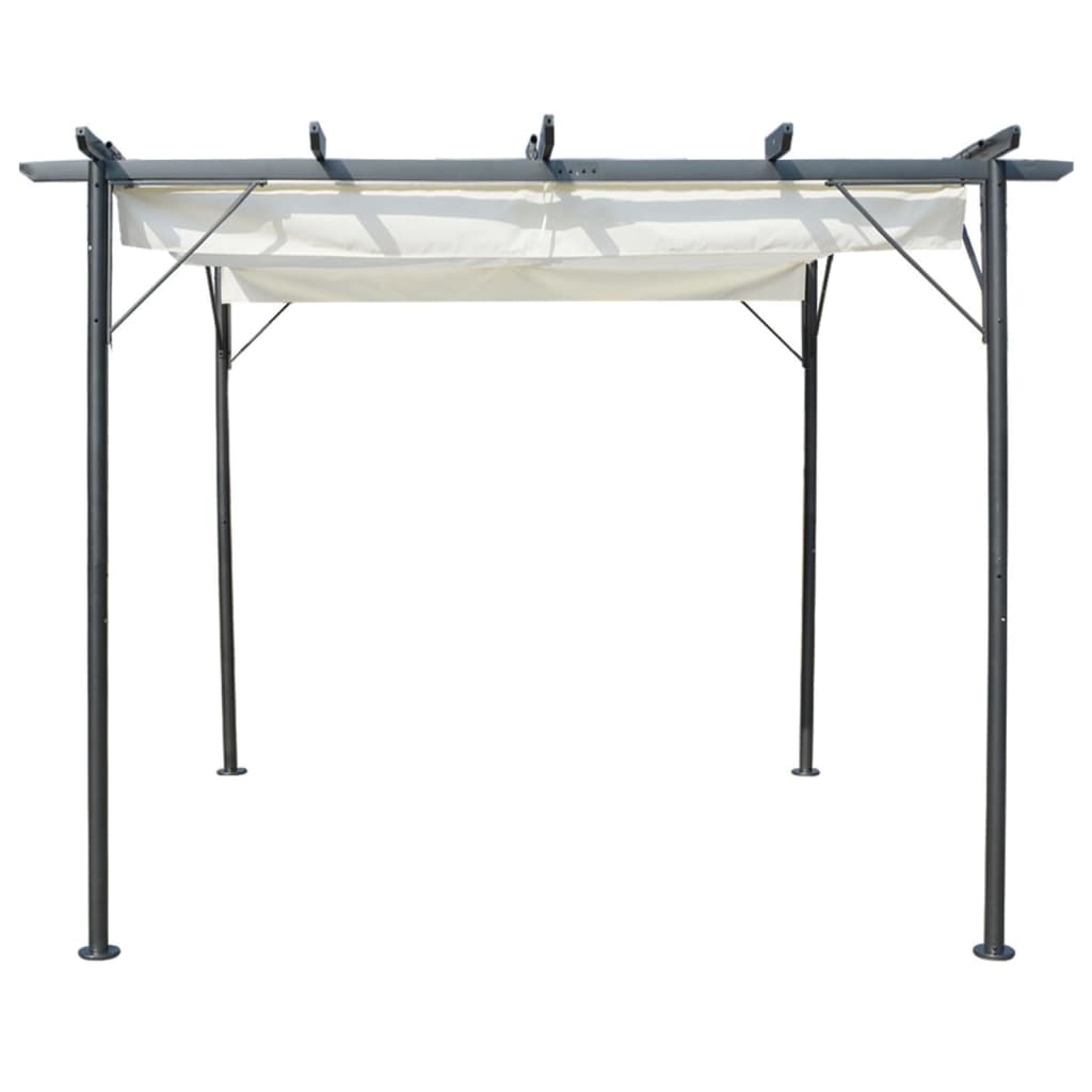 vidaXL Pergola avec toit rétractable Blanc crème 3 x 3 m Acier