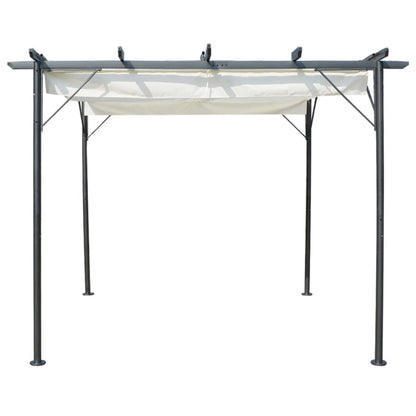vidaXL Pergola avec toit rétractable Blanc crème 3 x 3 m Acier