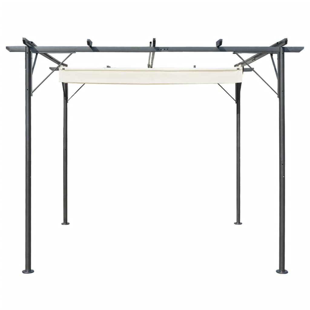 vidaXL Pergola avec toit rétractable Blanc crème 3 x 3 m Acier