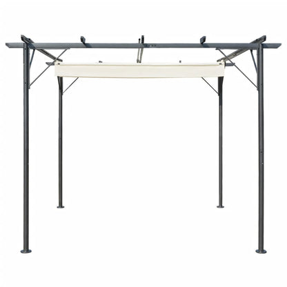 vidaXL Pergola avec toit rétractable Blanc crème 3 x 3 m Acier