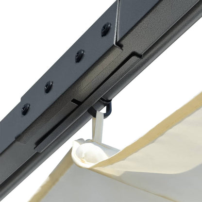 vidaXL Pergola avec toit rétractable Blanc crème 3 x 3 m Acier