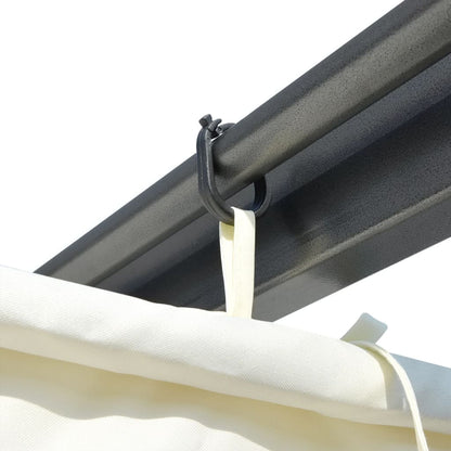 vidaXL Pergola avec toit rétractable Blanc crème 3 x 3 m Acier