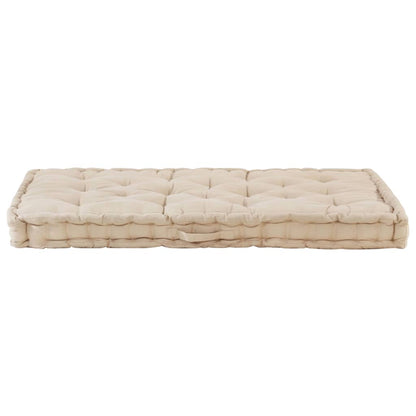 vidaXL Coussin de plancher de palette Coton 120x80x10 cm Beige