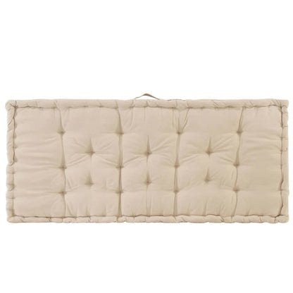 vidaXL Coussin de plancher de palette Coton 120x80x10 cm Beige