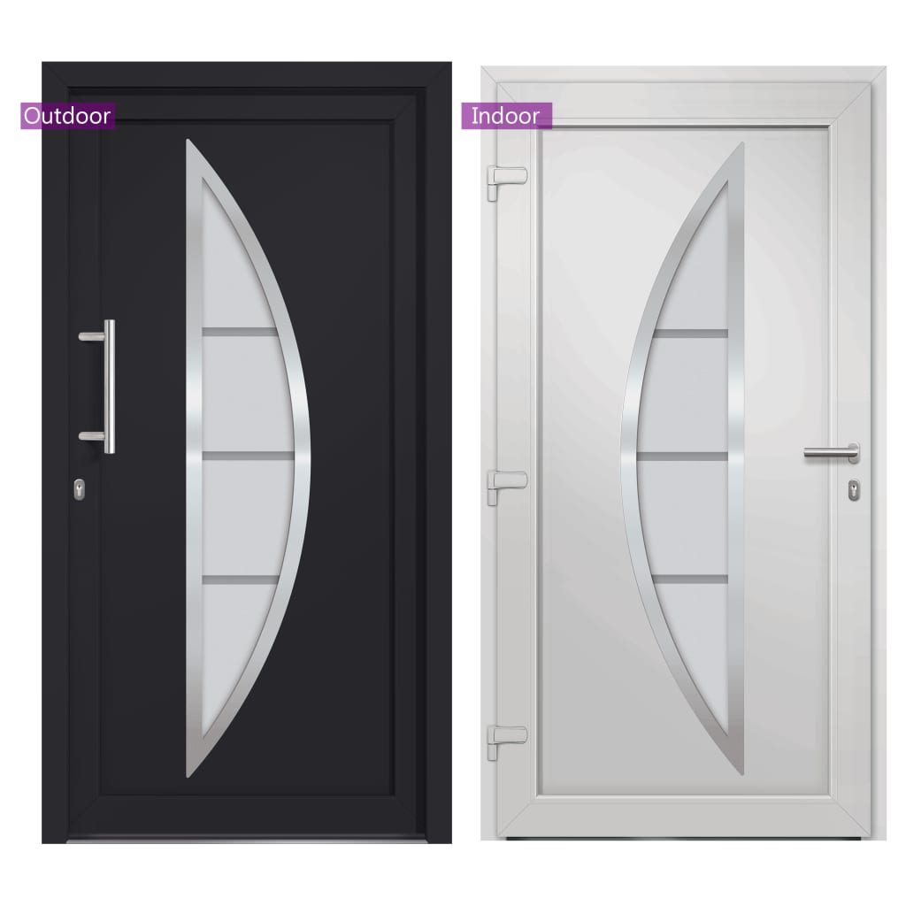 vidaXL Porte d'entrée Anthracite 88x200 cm