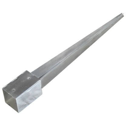 vidaXL Piquets au sol 2 pcs Argenté 9x9x90 cm Acier galvanisé