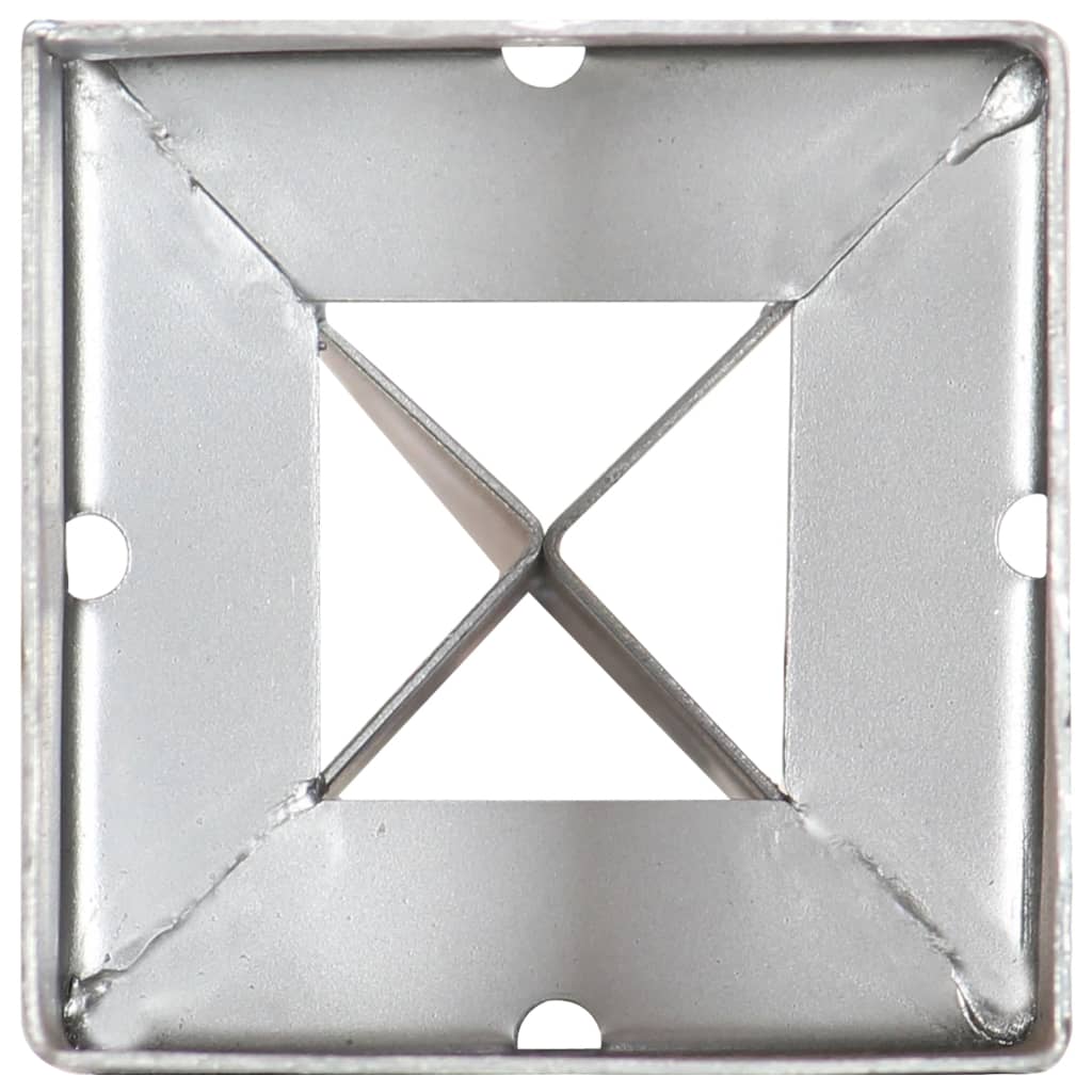 vidaXL Piquets au sol 2 pcs Argenté 9x9x90 cm Acier galvanisé