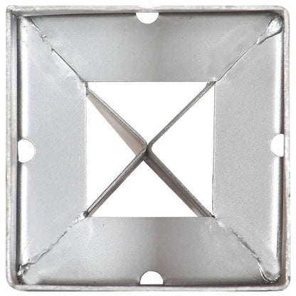 vidaXL Piquets au sol 2 pcs Argenté 9x9x90 cm Acier galvanisé