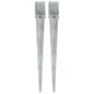 vidaXL Piquets au sol 2 pcs Argenté 10x10x91 cm Acier galvanisé