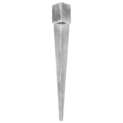 vidaXL Piquets au sol 2 pcs Argenté 10x10x91 cm Acier galvanisé