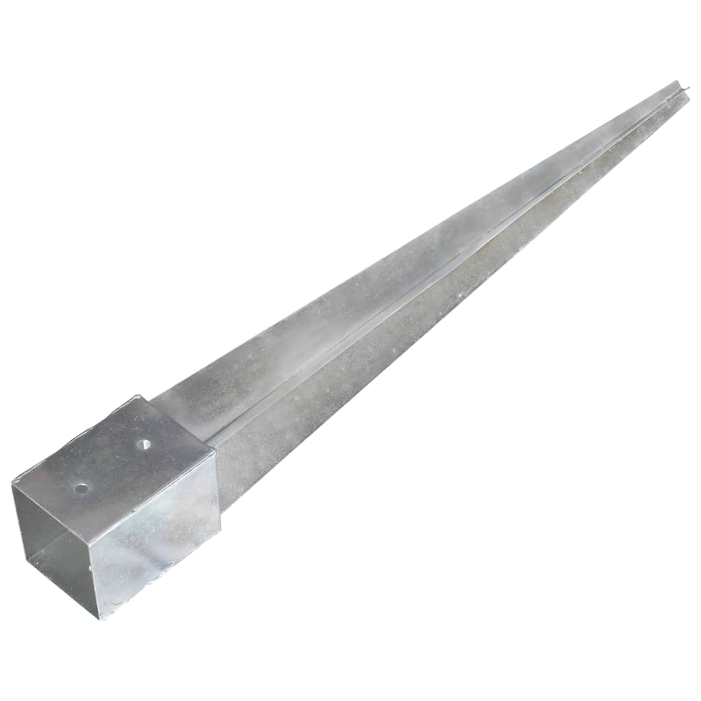 vidaXL Piquets au sol 2 pcs Argenté 10x10x91 cm Acier galvanisé