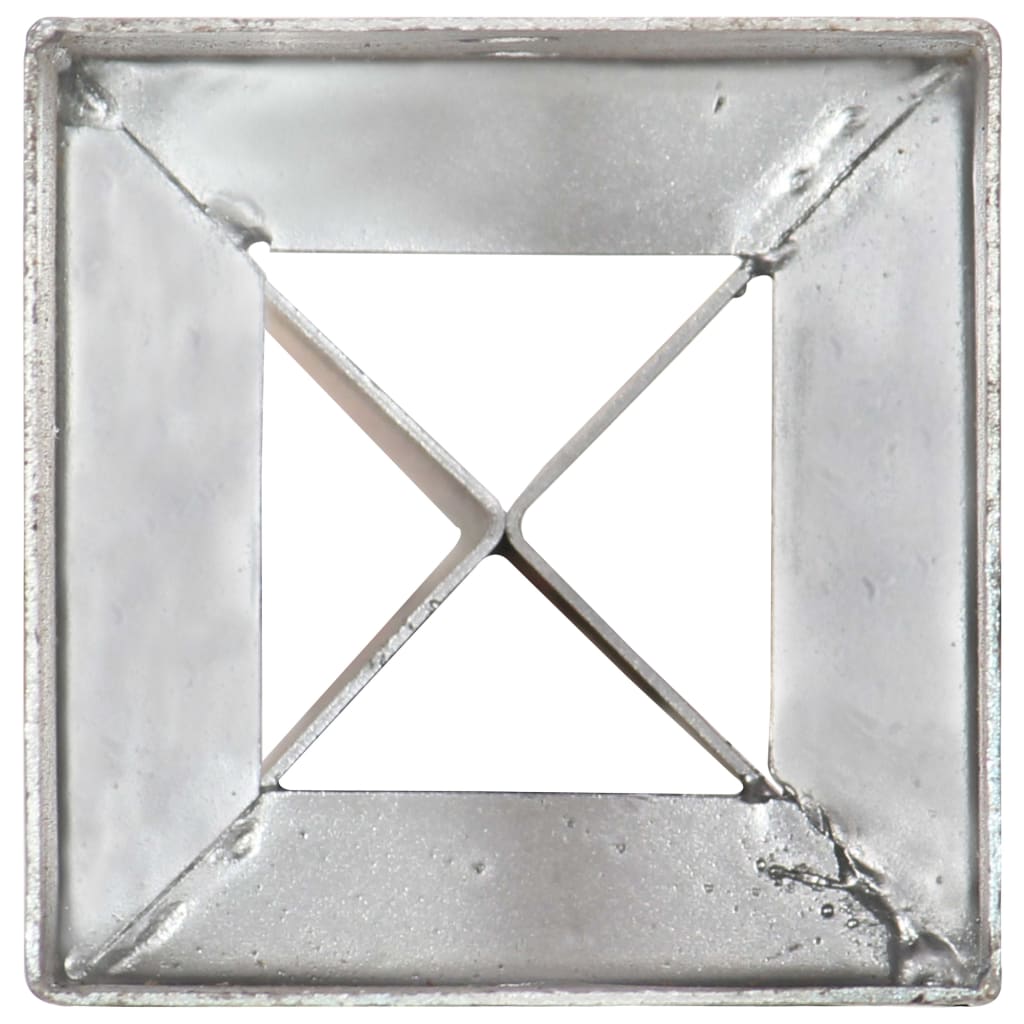 vidaXL Piquets au sol 2 pcs Argenté 10x10x91 cm Acier galvanisé