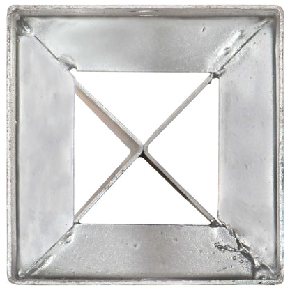 vidaXL Piquets au sol 2 pcs Argenté 10x10x91 cm Acier galvanisé
