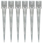 vidaXL Piquets au sol 6 pcs Argenté 12x12x89 cm Acier galvanisé