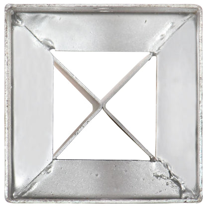 vidaXL Piquets au sol 6 pcs Argenté 12x12x89 cm Acier galvanisé