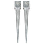 vidaXL Piquets au sol 2 pcs argenté 14x14x91 cm acier galvanisé