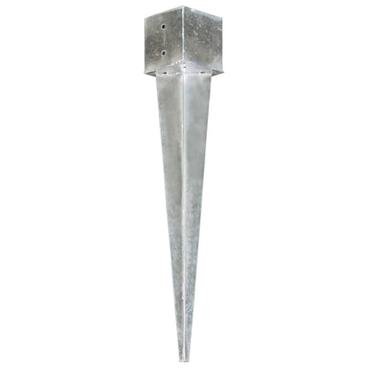vidaXL Piquets au sol 2 pcs argenté 14x14x91 cm acier galvanisé