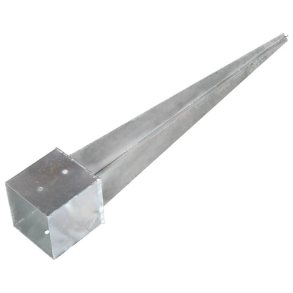 vidaXL Piquets au sol 2 pcs argenté 14x14x91 cm acier galvanisé