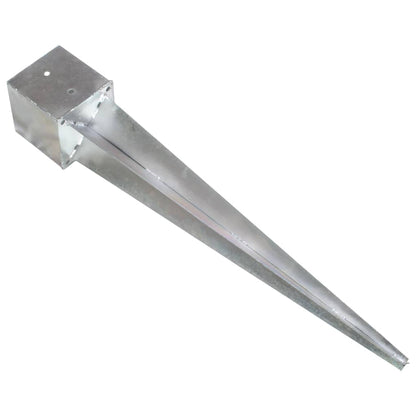vidaXL Piquets au sol 2 pcs argenté 14x14x91 cm acier galvanisé