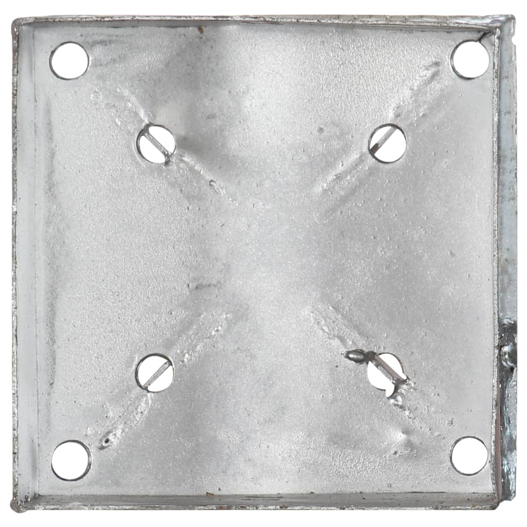 vidaXL Piquets au sol 2 pcs argenté 14x14x91 cm acier galvanisé