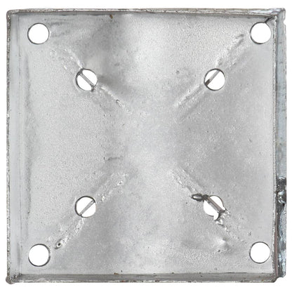 vidaXL Piquets au sol 2 pcs argenté 14x14x91 cm acier galvanisé