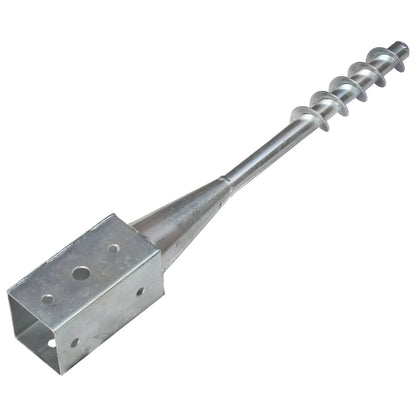 vidaXL Piquets au sol 2 pcs Argenté 7x7x56 cm Acier galvanisé