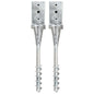 vidaXL Piquets au sol 2 pcs Argenté 8x8x57 cm Acier galvanisé