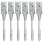 vidaXL Piquets au sol 6 pcs Argenté 8x8x57 cm Acier galvanisé