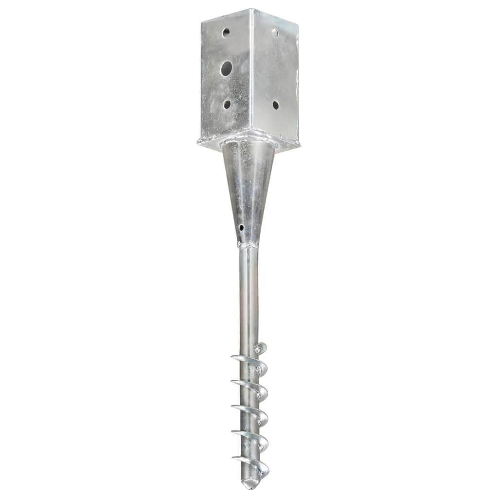 vidaXL Piquets au sol 6 pcs Argenté 8x8x57 cm Acier galvanisé