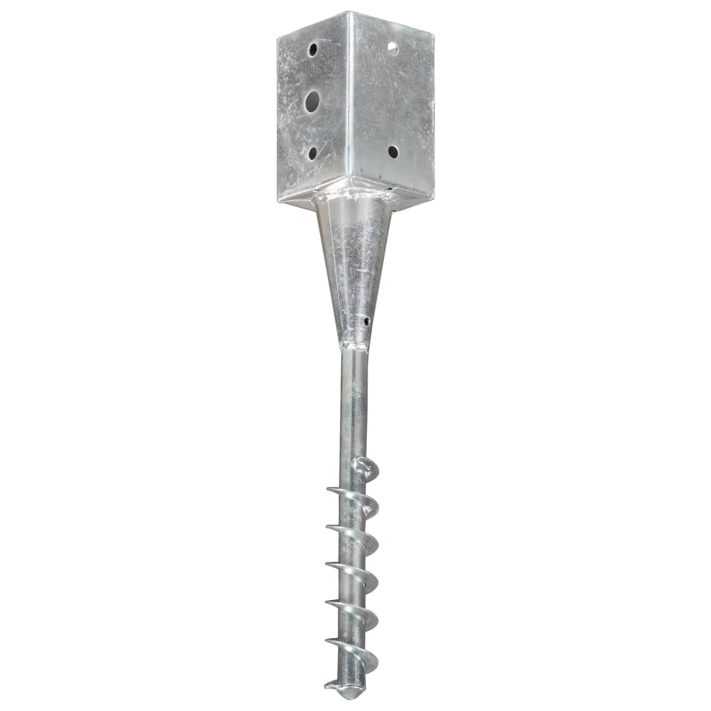 vidaXL Piquets au sol 2 pcs Argenté 9x9x56 cm Acier galvanisé