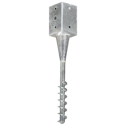 vidaXL Piquets au sol 2 pcs Argenté 9x9x56 cm Acier galvanisé