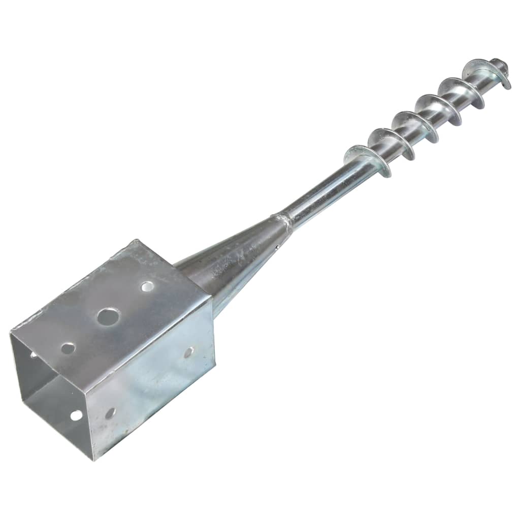 vidaXL Piquets au sol 2 pcs Argenté 9x9x56 cm Acier galvanisé